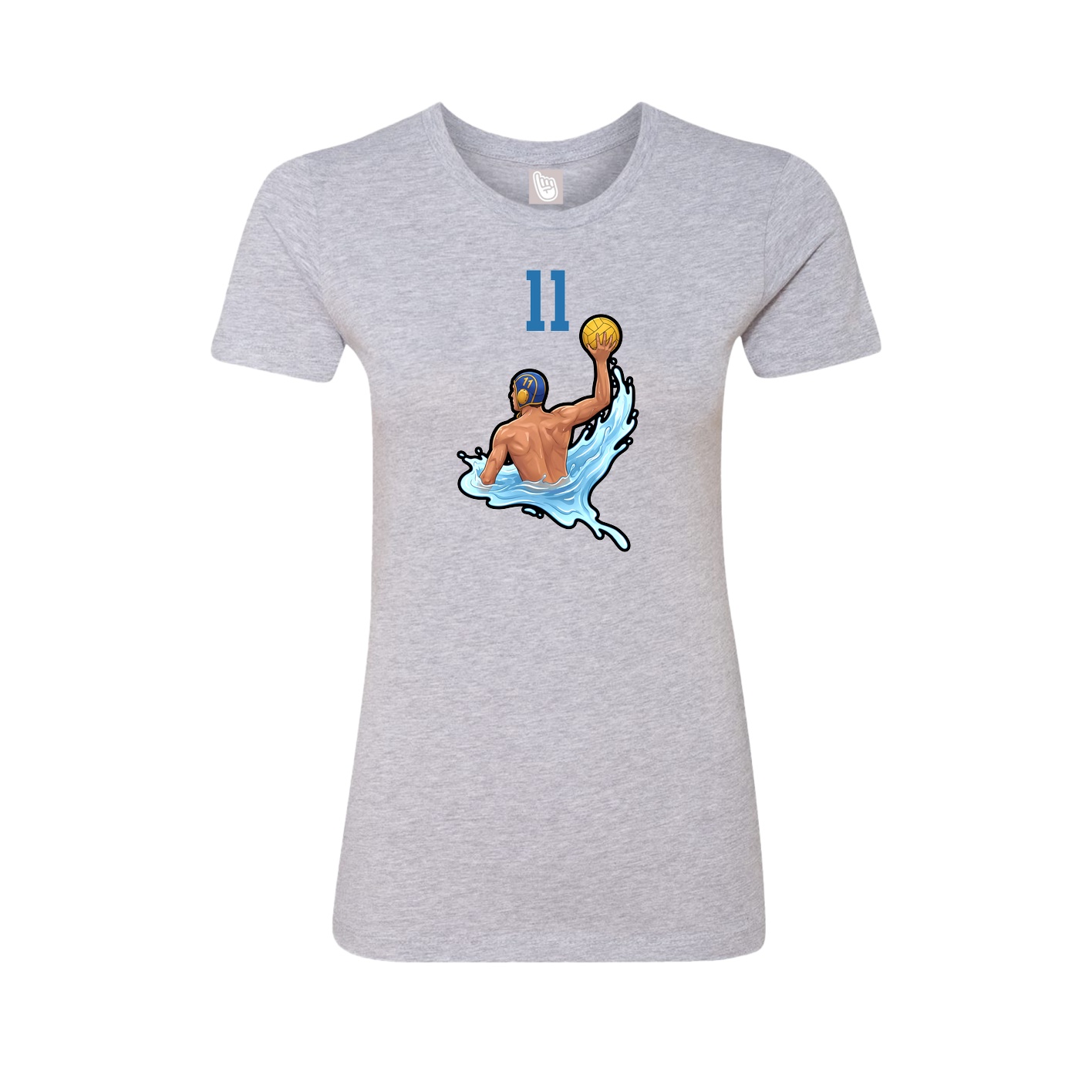 Fitted Women's Tee — Number Top in Grey