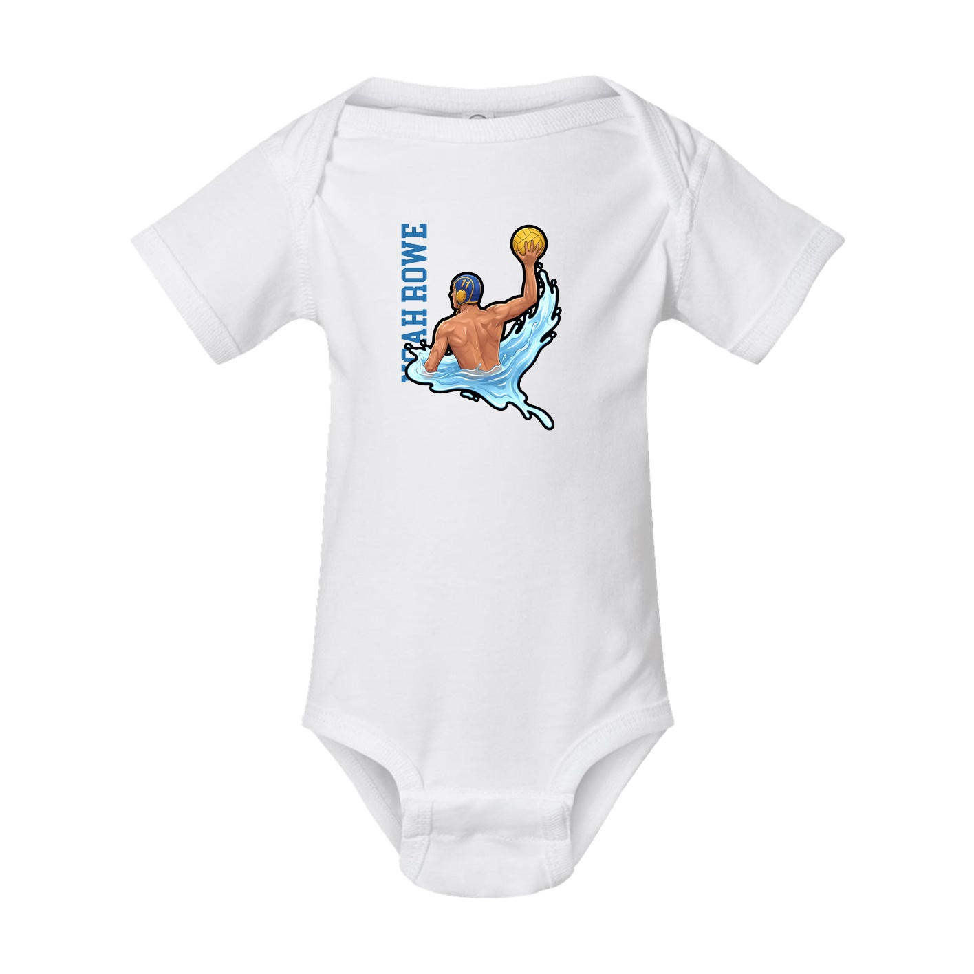 Baby Onesie — Name Vertical in White