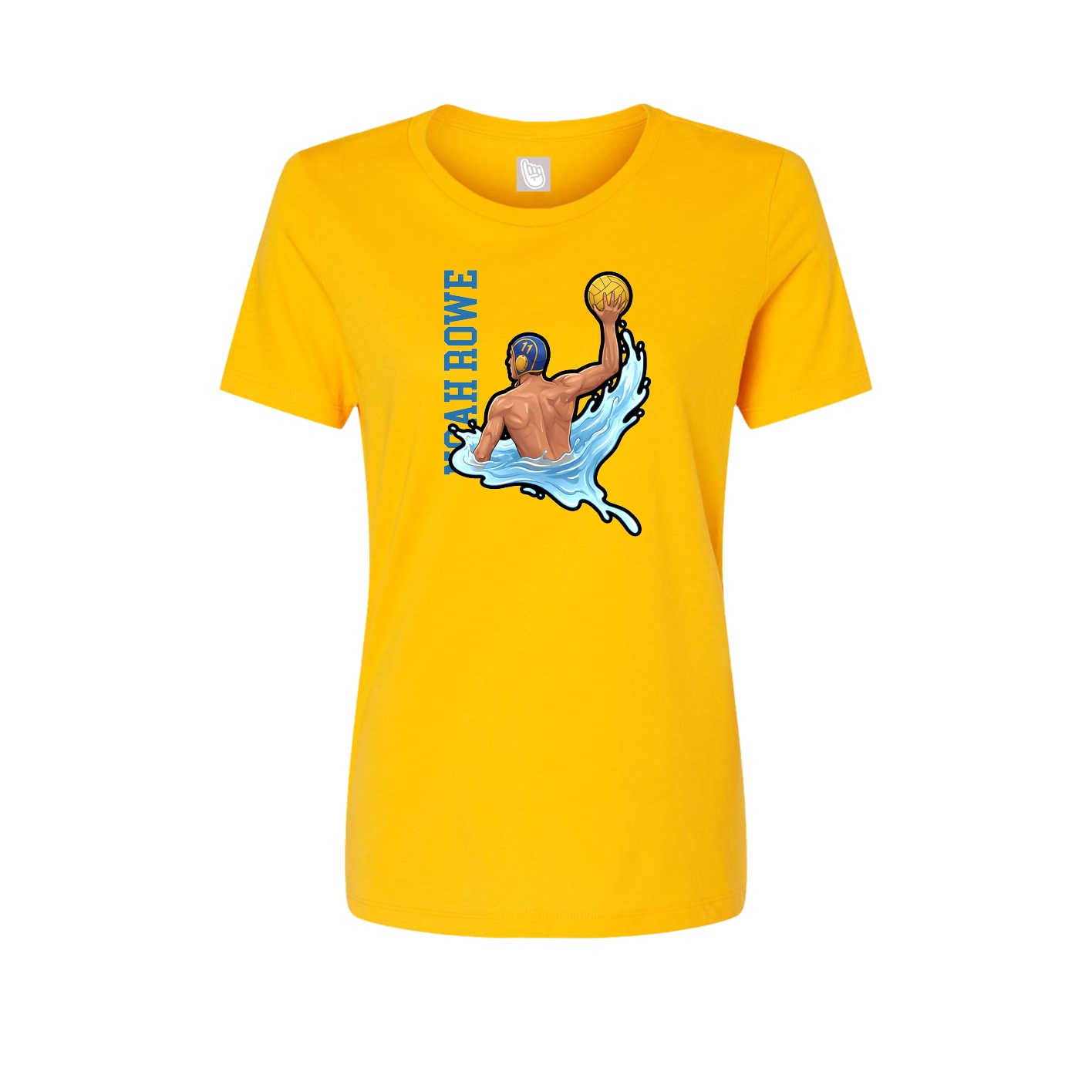 Womens Tee — Name Vertical in Gold