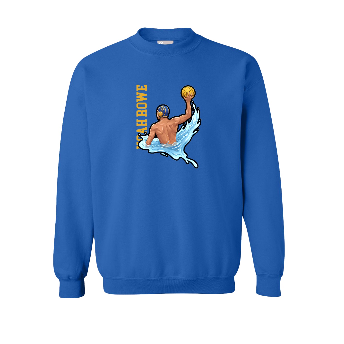 Fleece Crew — Name Vertical in Royal