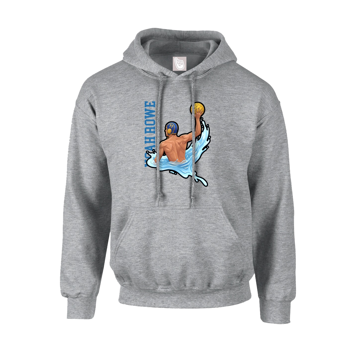 Youth Hoodie — Name Vertical in Grey