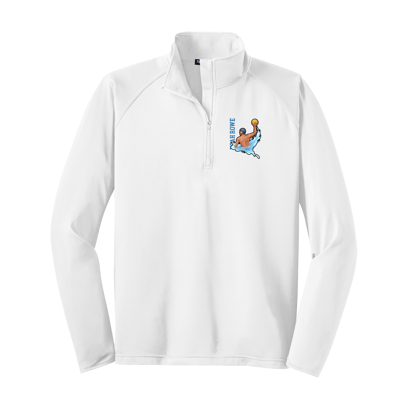 Q-Zip Pullover — Name Vertical in White
