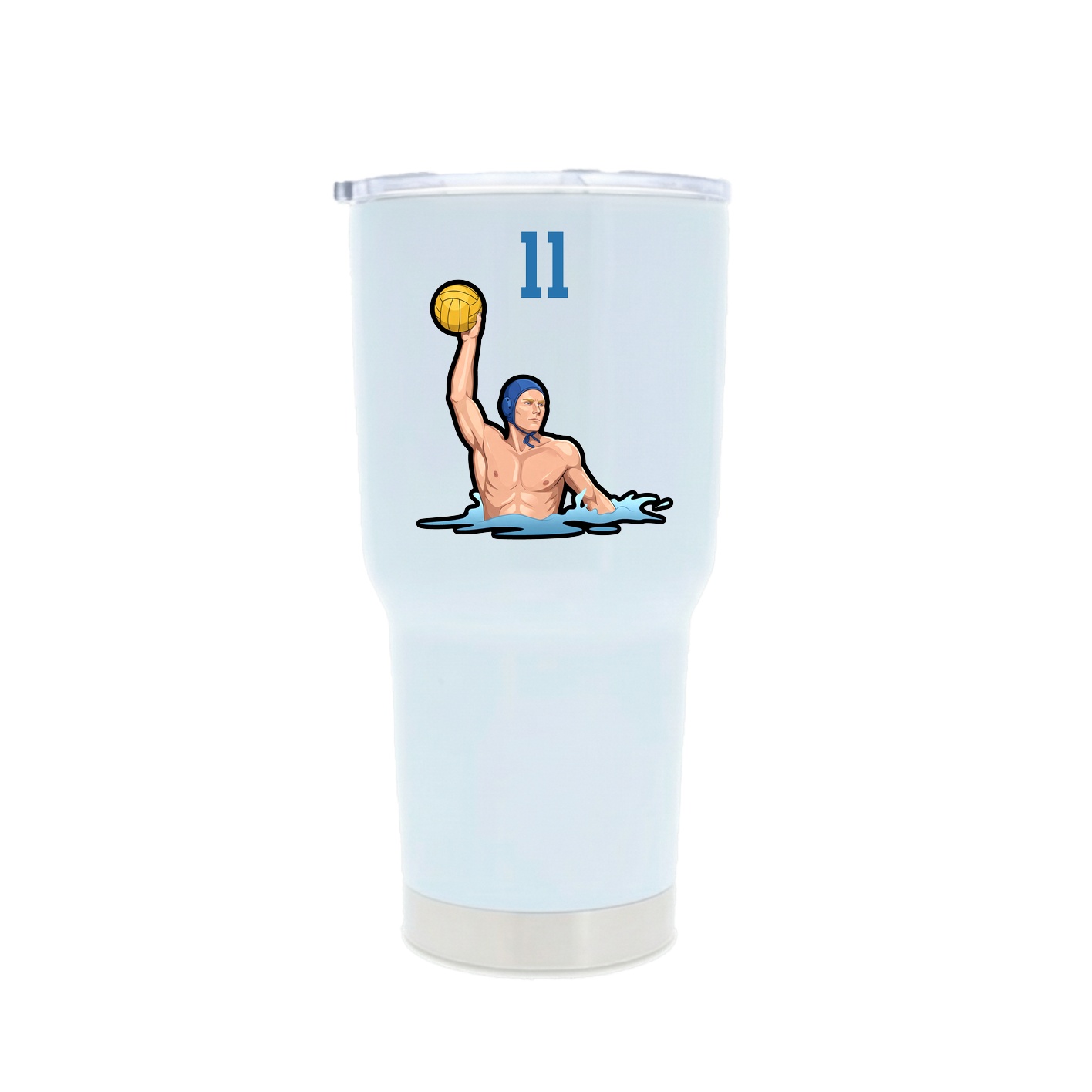 30oz Stainless Steel Tumbler — Number Top in White
