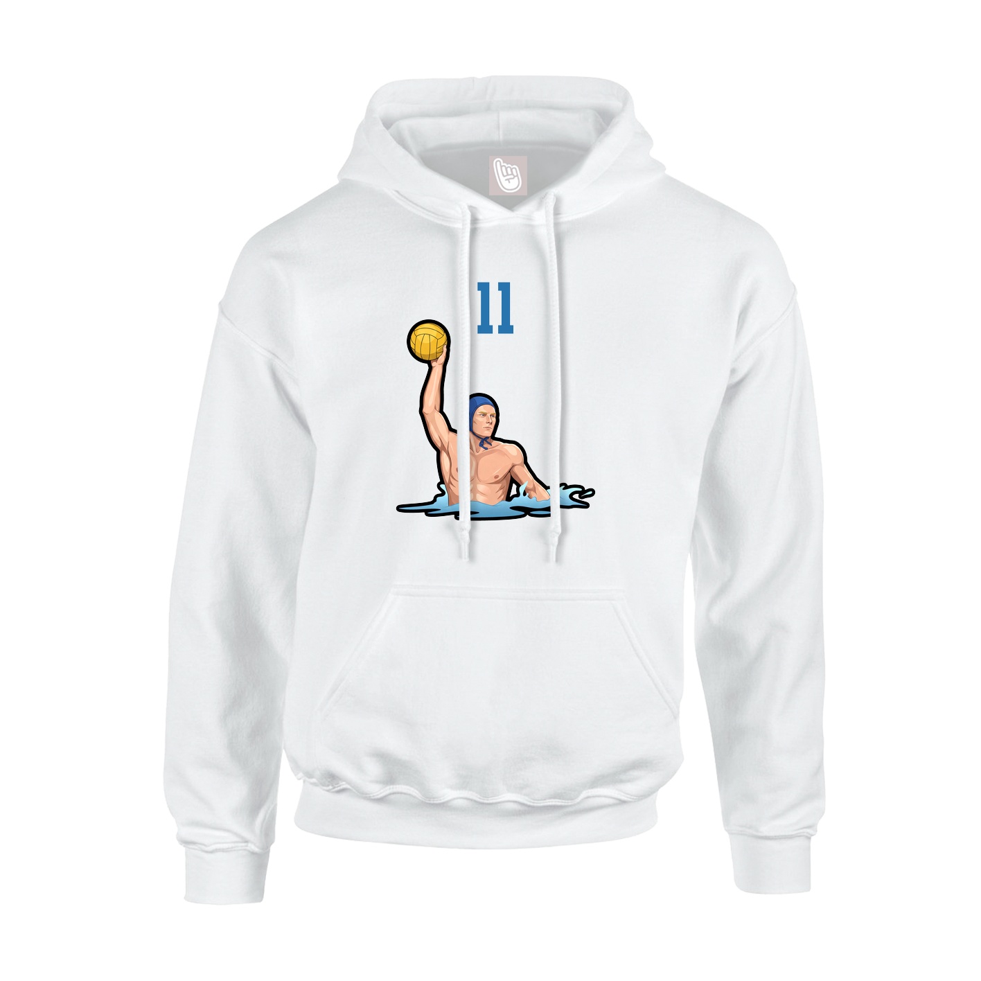 Youth Hoodie — Number Top in White