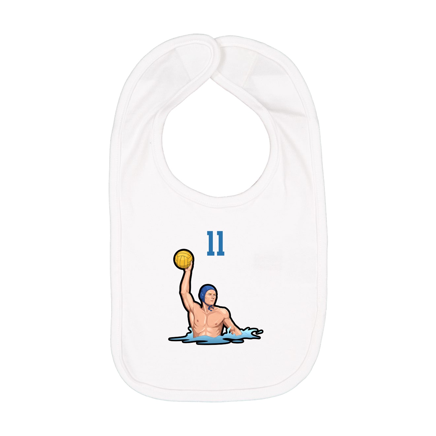 Infant Bib — Number Top in White