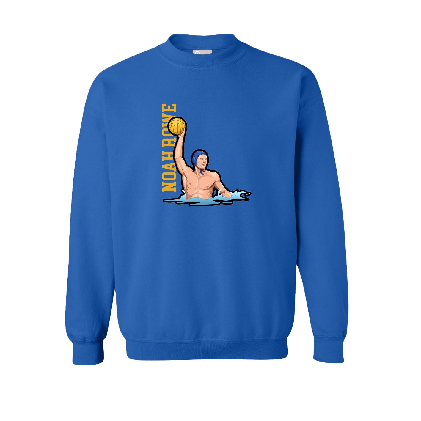 Fleece Crew — Name Vertical in Royal