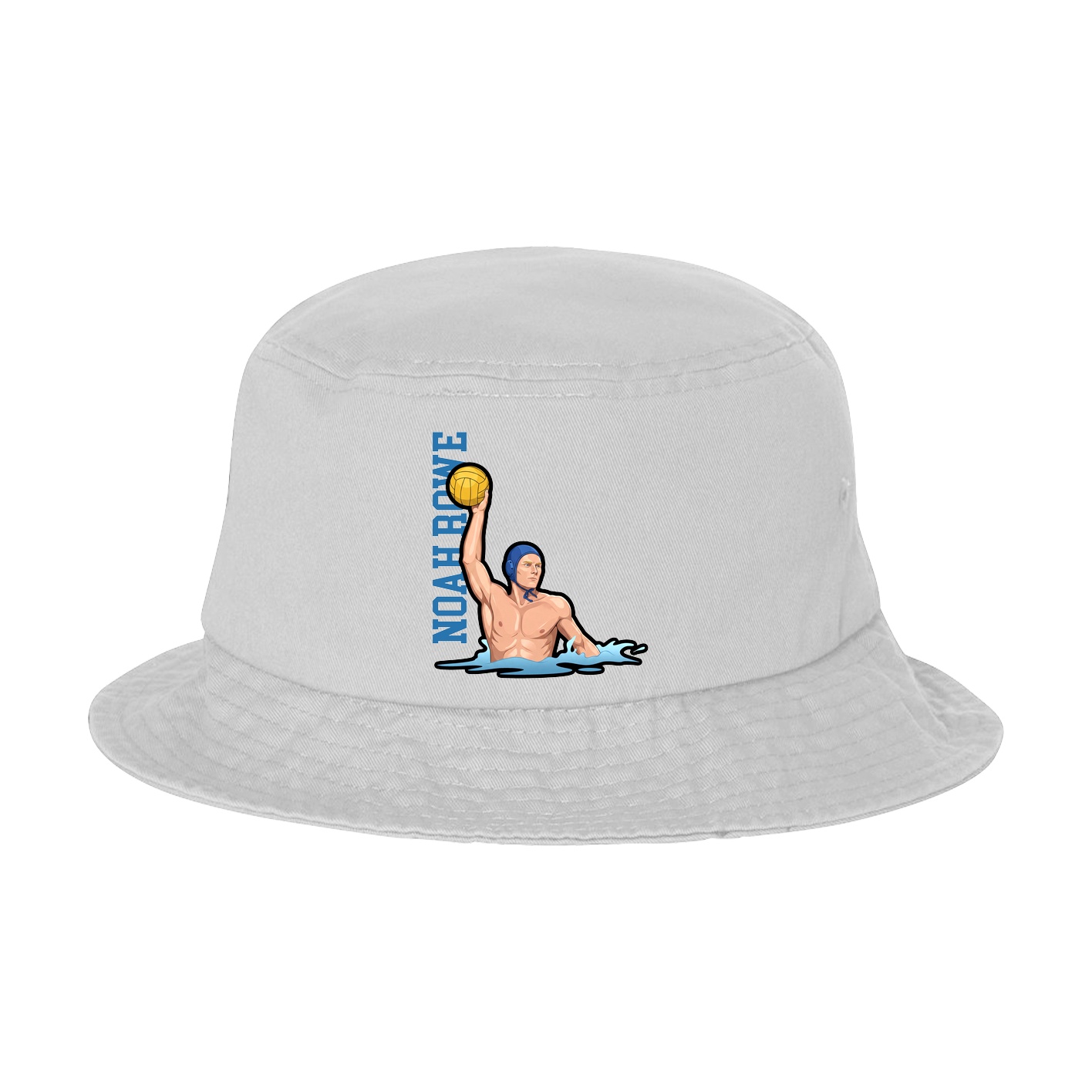 Bucket Cap — Name Vertical in White