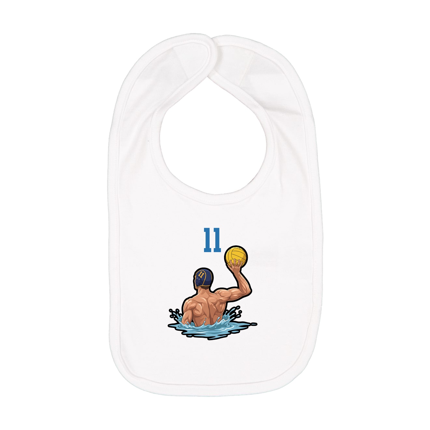 Infant Bib — Number Top in White