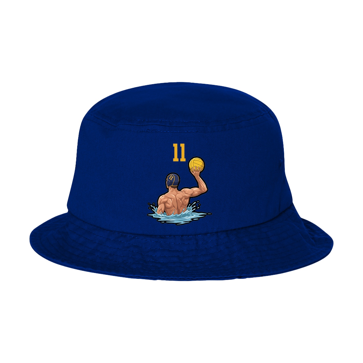Bucket Cap — Number Top in Royal Blue