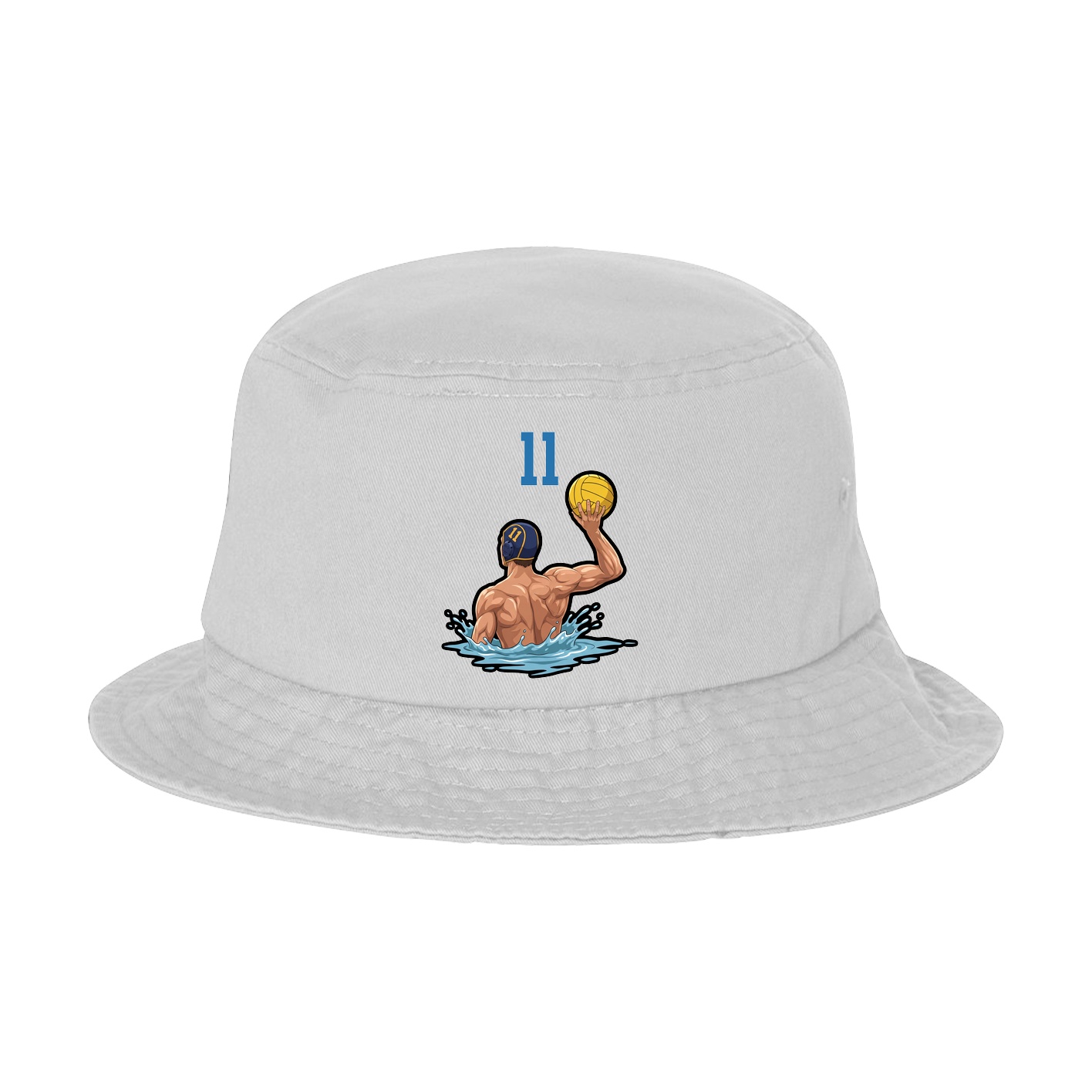 Bucket Cap — Number Top in White