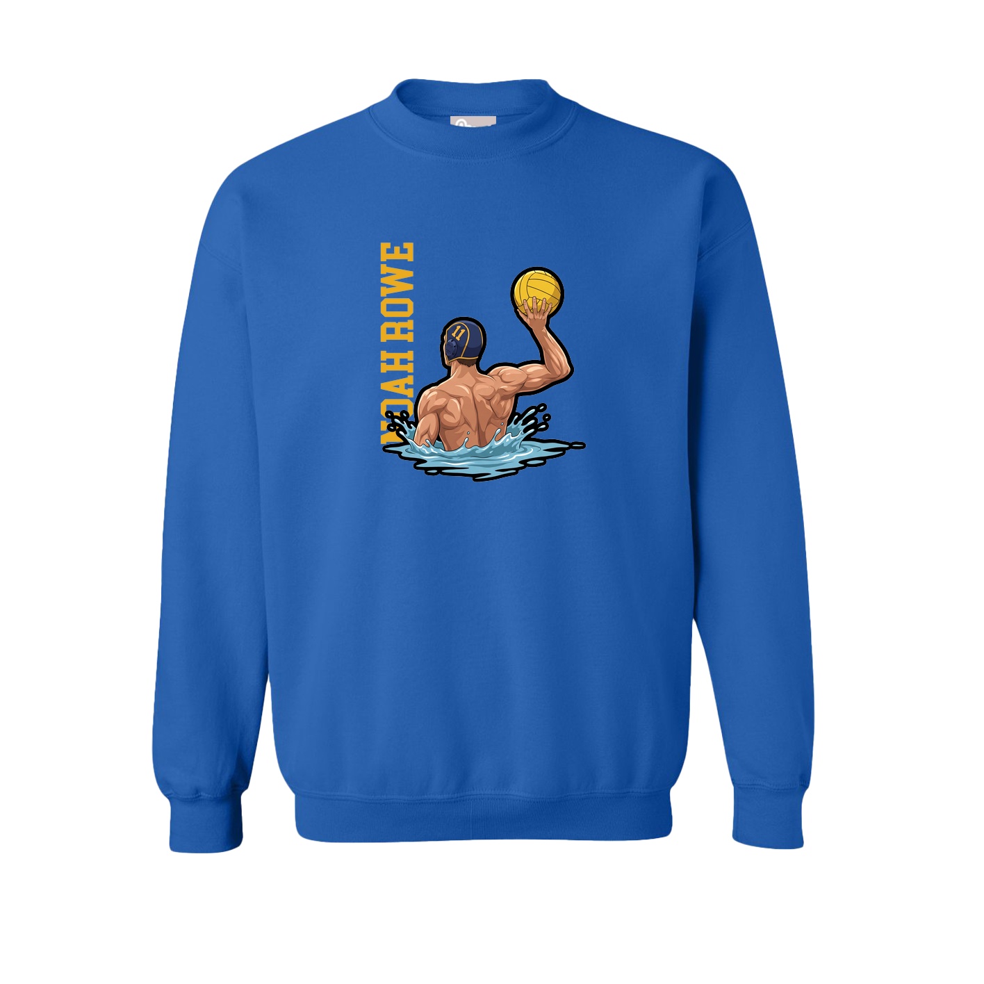 Fleece Crew — Name Vertical in Royal
