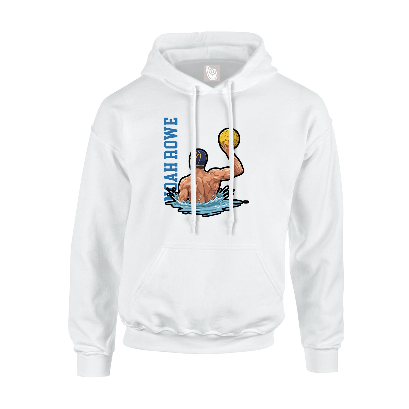 Youth Hoodie — Name Vertical in White