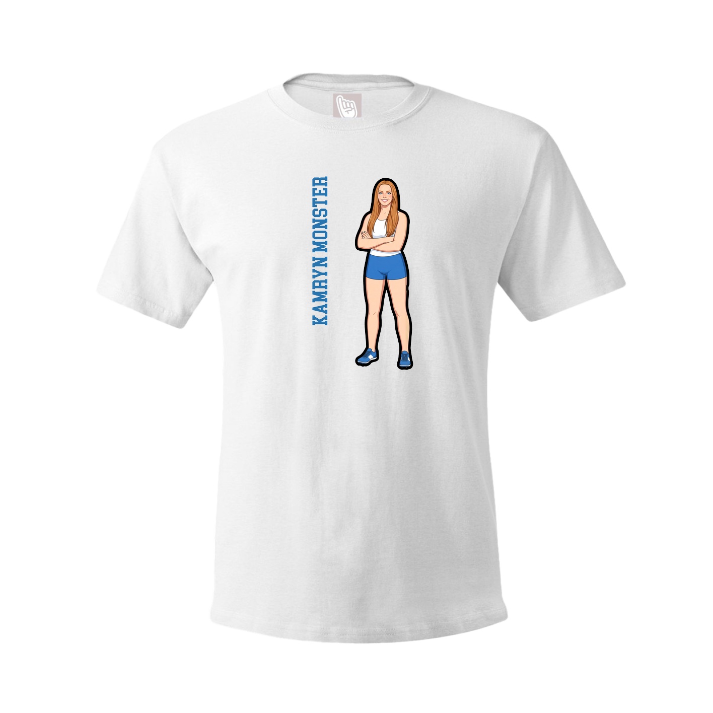 Tee — Name Vertical in White
