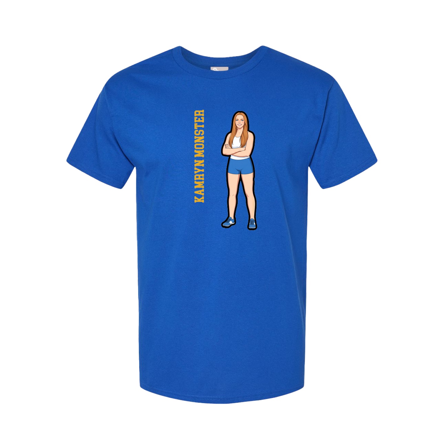 Youth Tee — Name Vertical in Royal