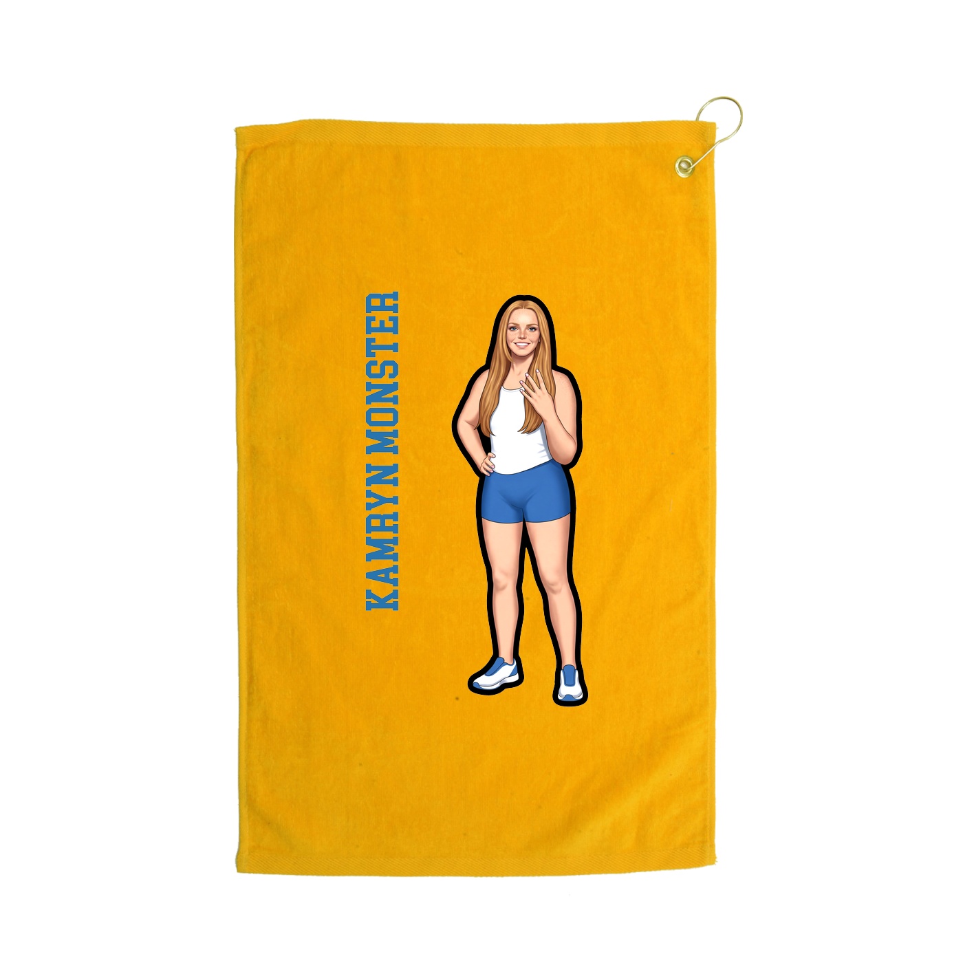Golf Towel — Name Vertical in Gold