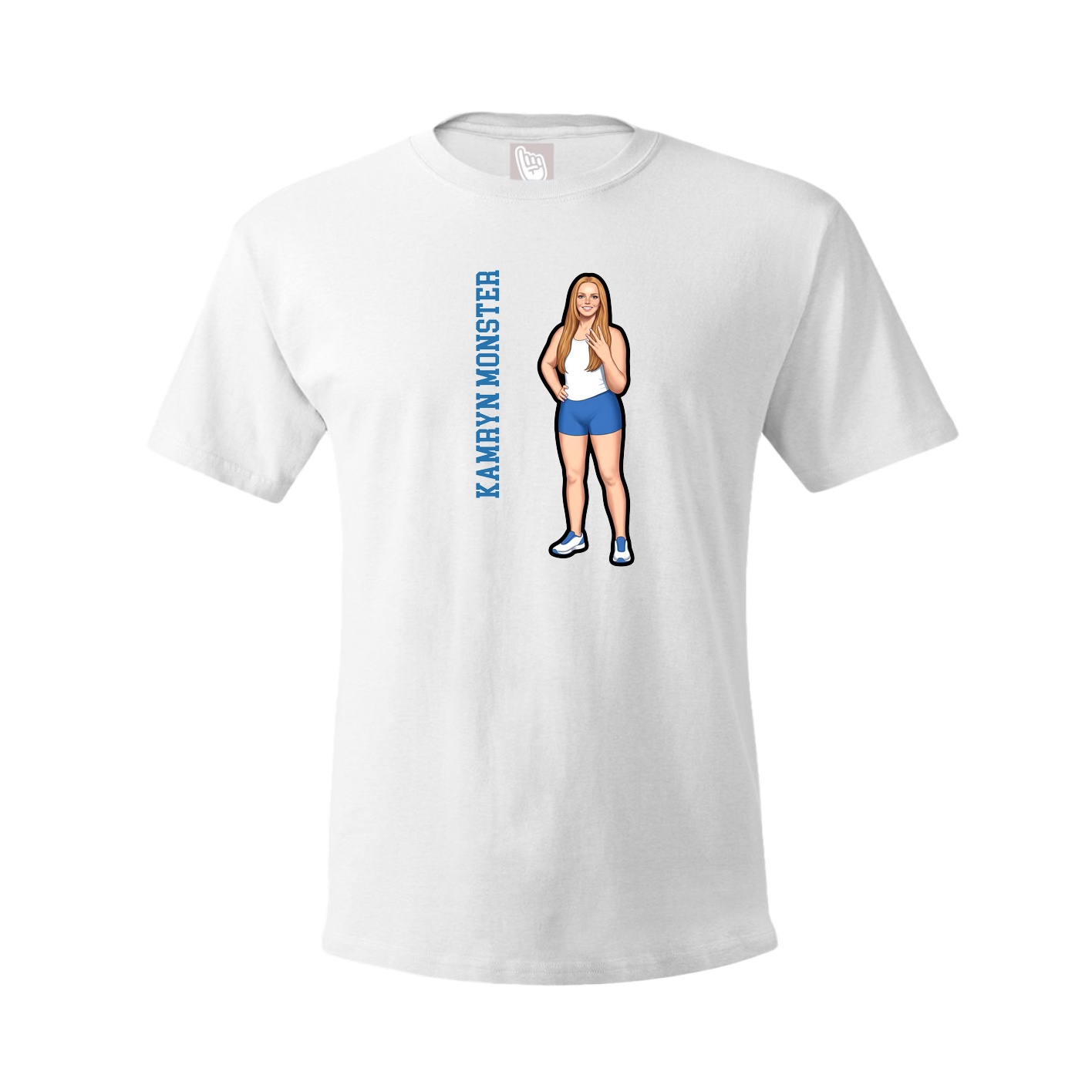 Youth Tee — Name Vertical in White