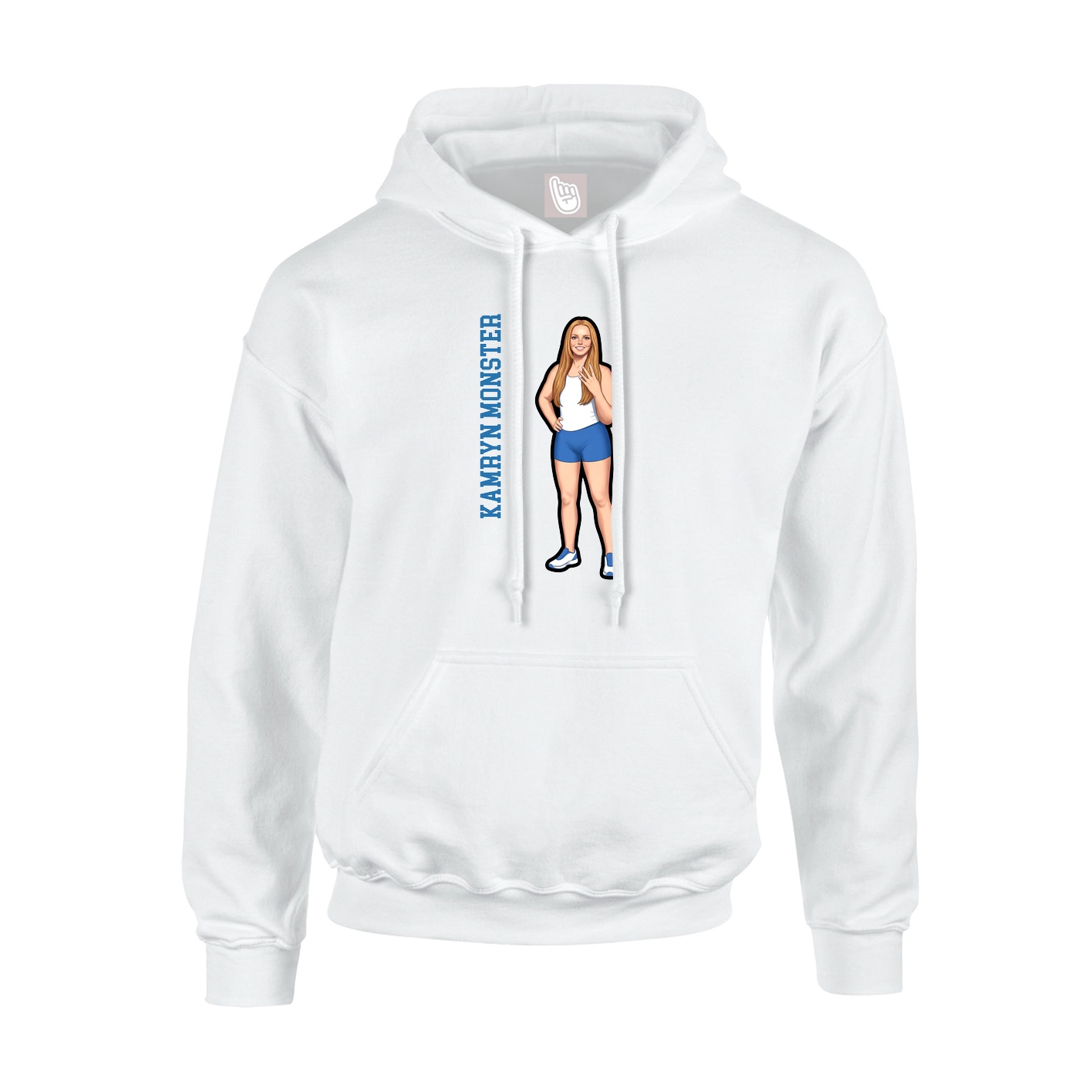 Youth Hoodie — Name Vertical in White
