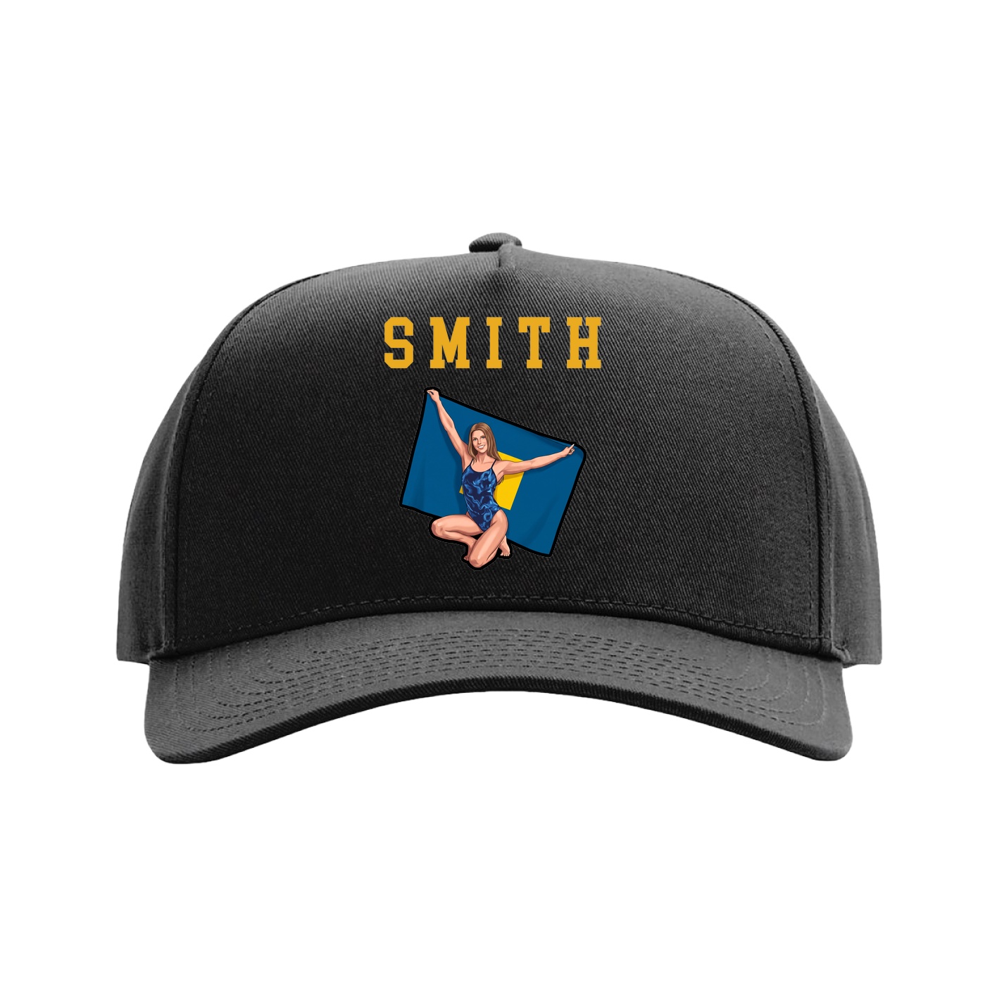 Full Fabric Five-Panel Champ Cap — Shirsey in Black