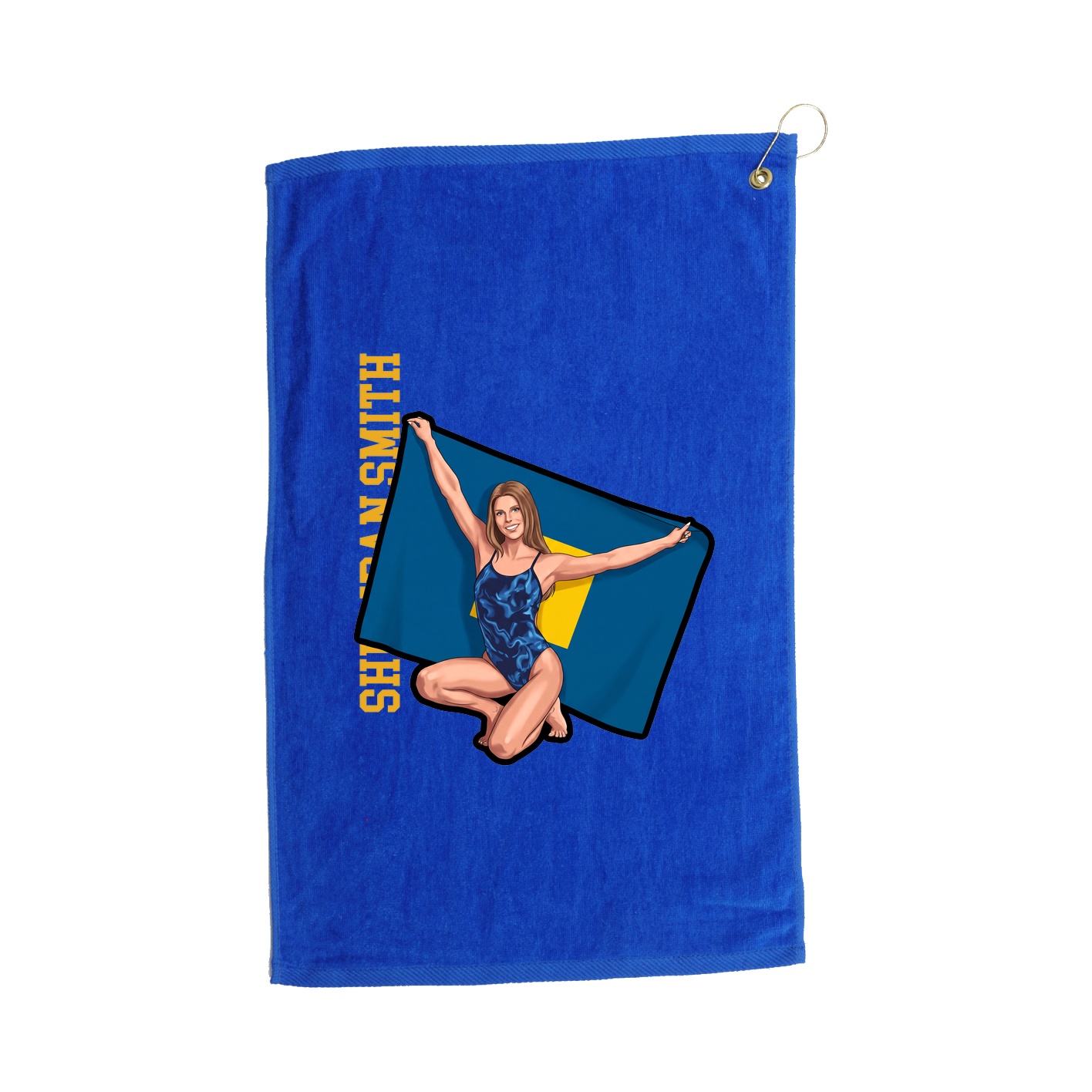 Golf Towel — Name Vertical in Royal