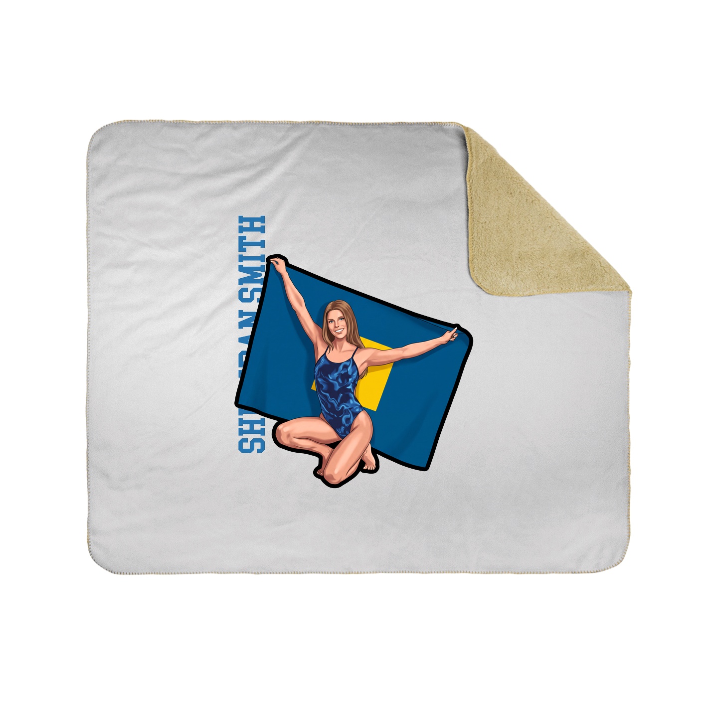 Throw Blanket — Name Vertical in White