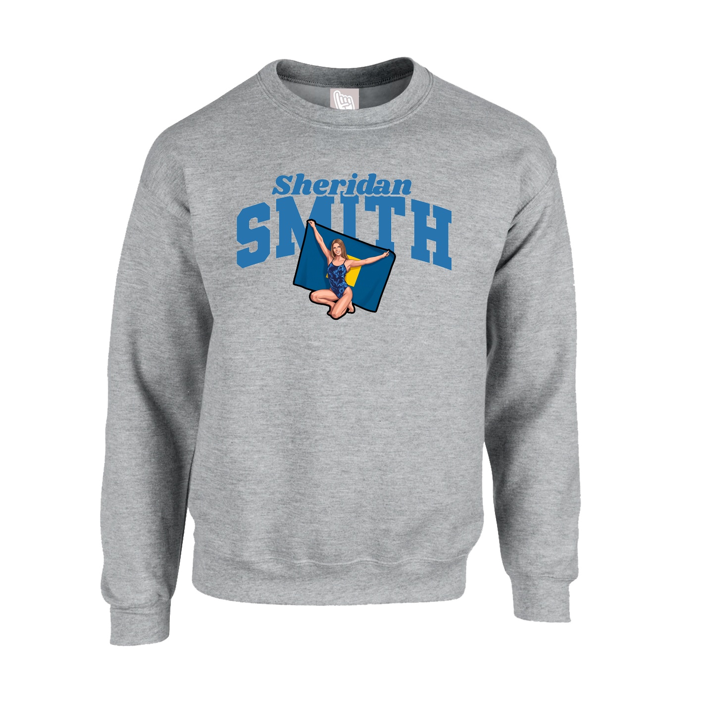 Fleece Crew — Signature Arch in Grey