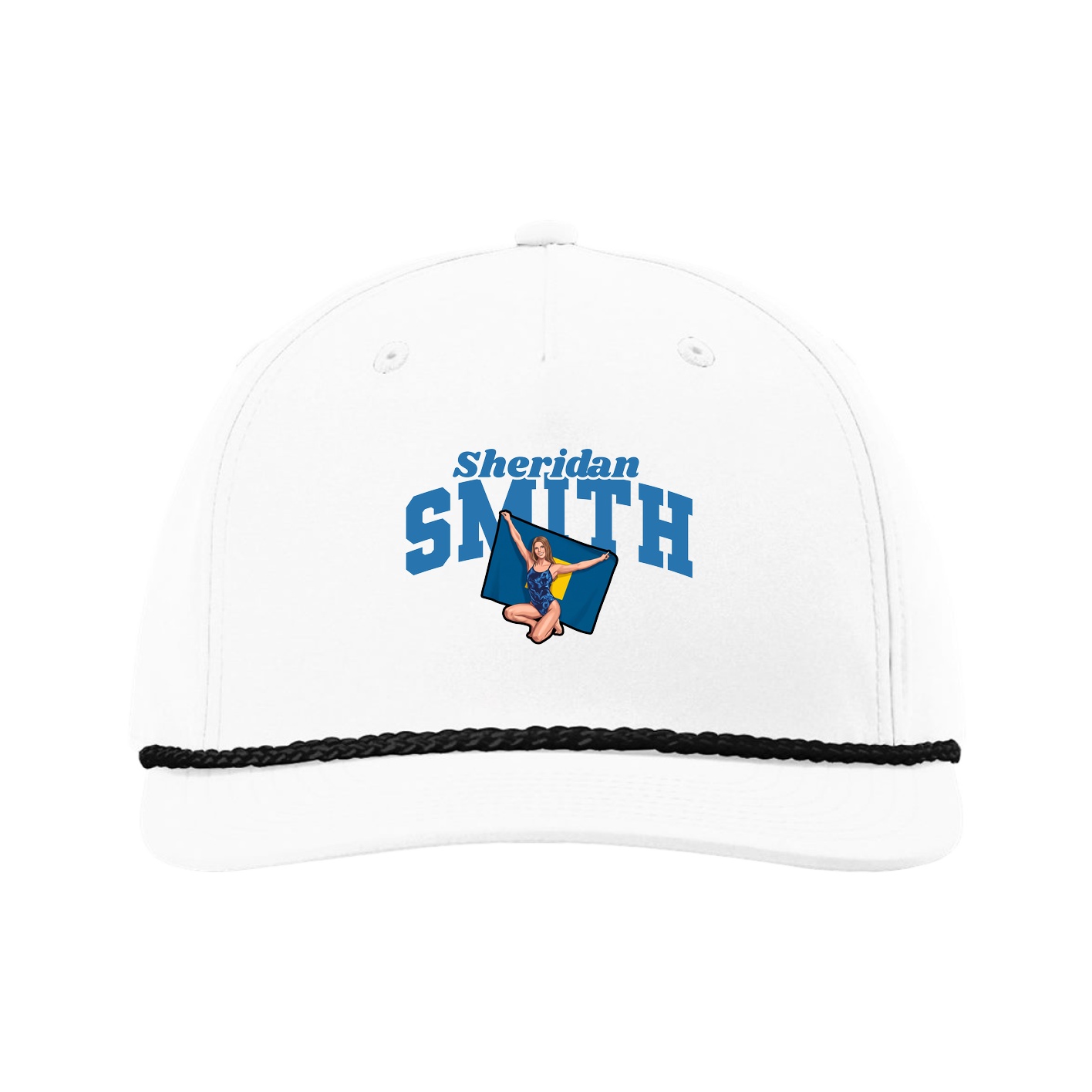 Five-Panel Classic Rope Cap — Signature Arch in White