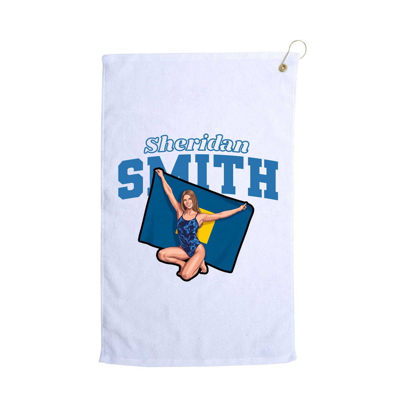Golf Towel — Name Arch in White