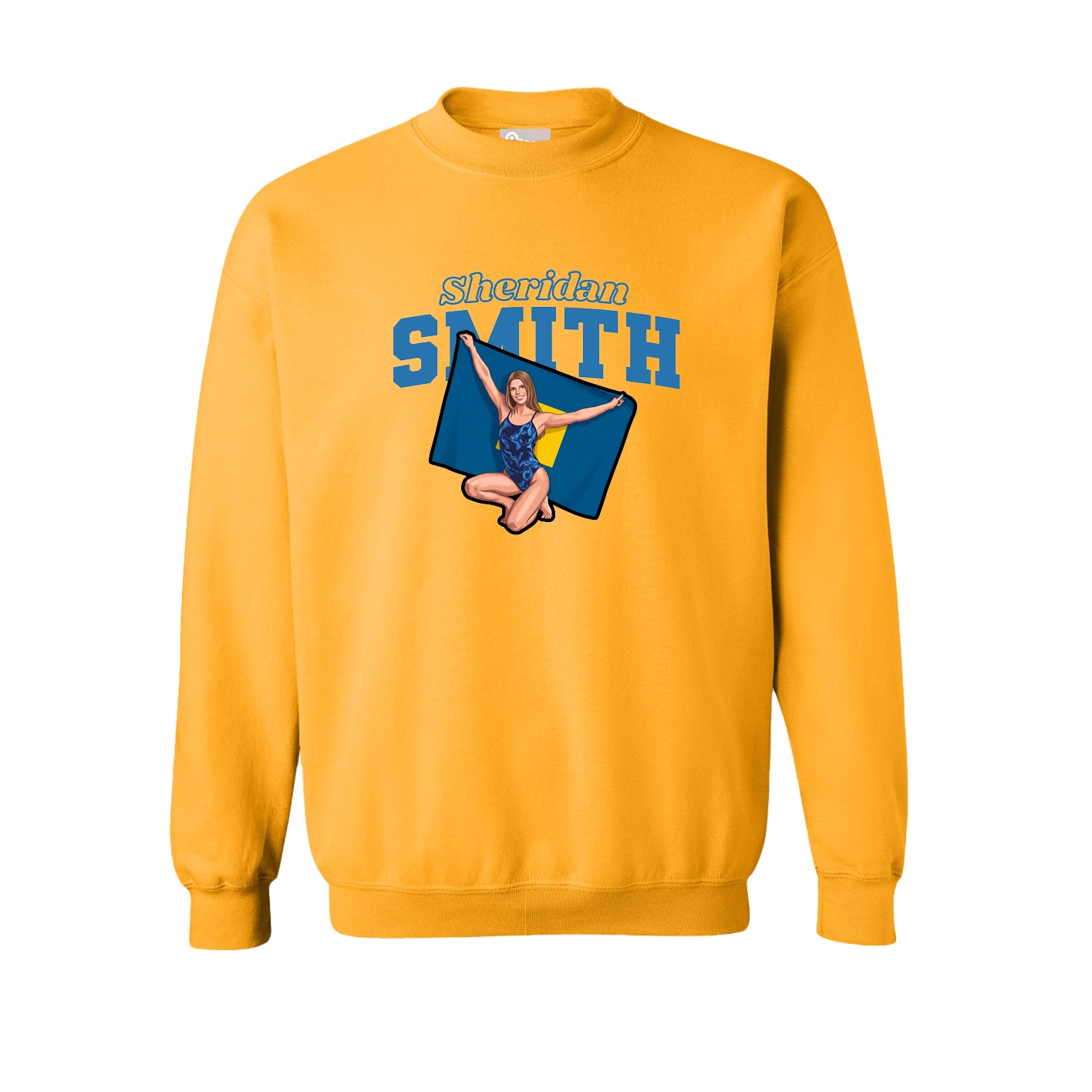 Fleece Crew — Name Arch in Gold