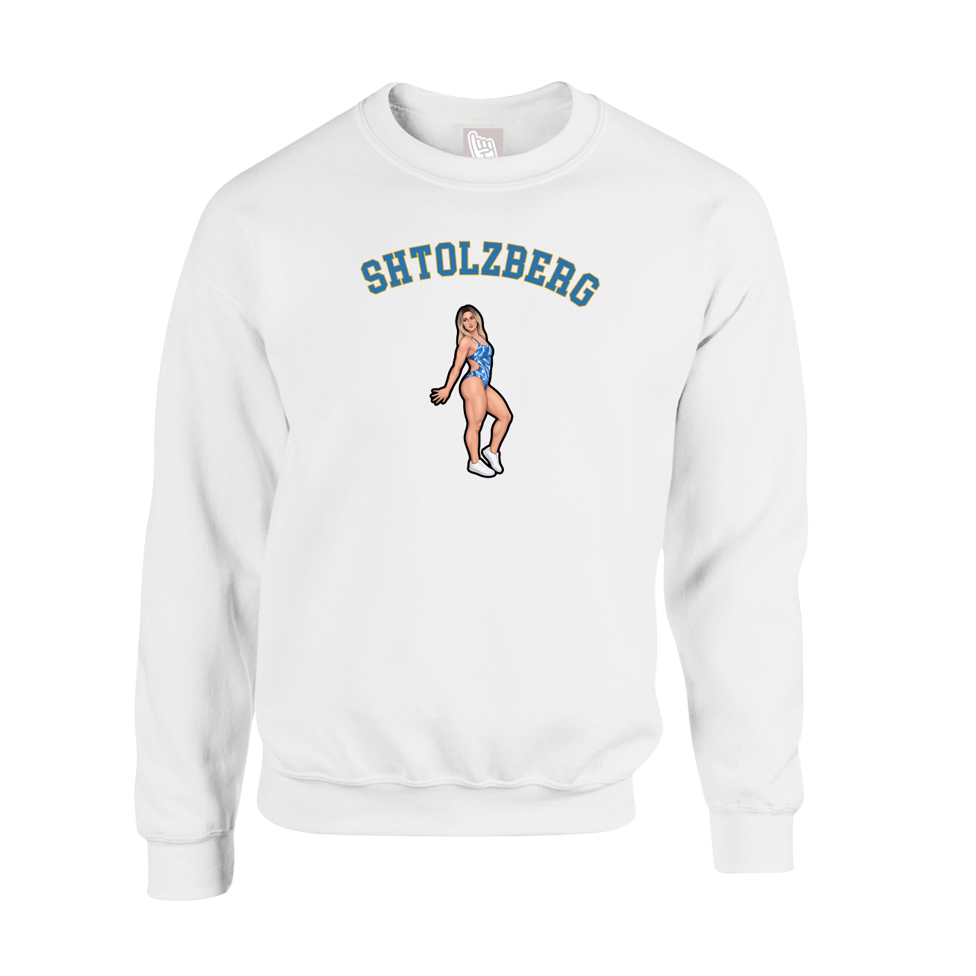 Fleece Crew — Shirsey Arch in White