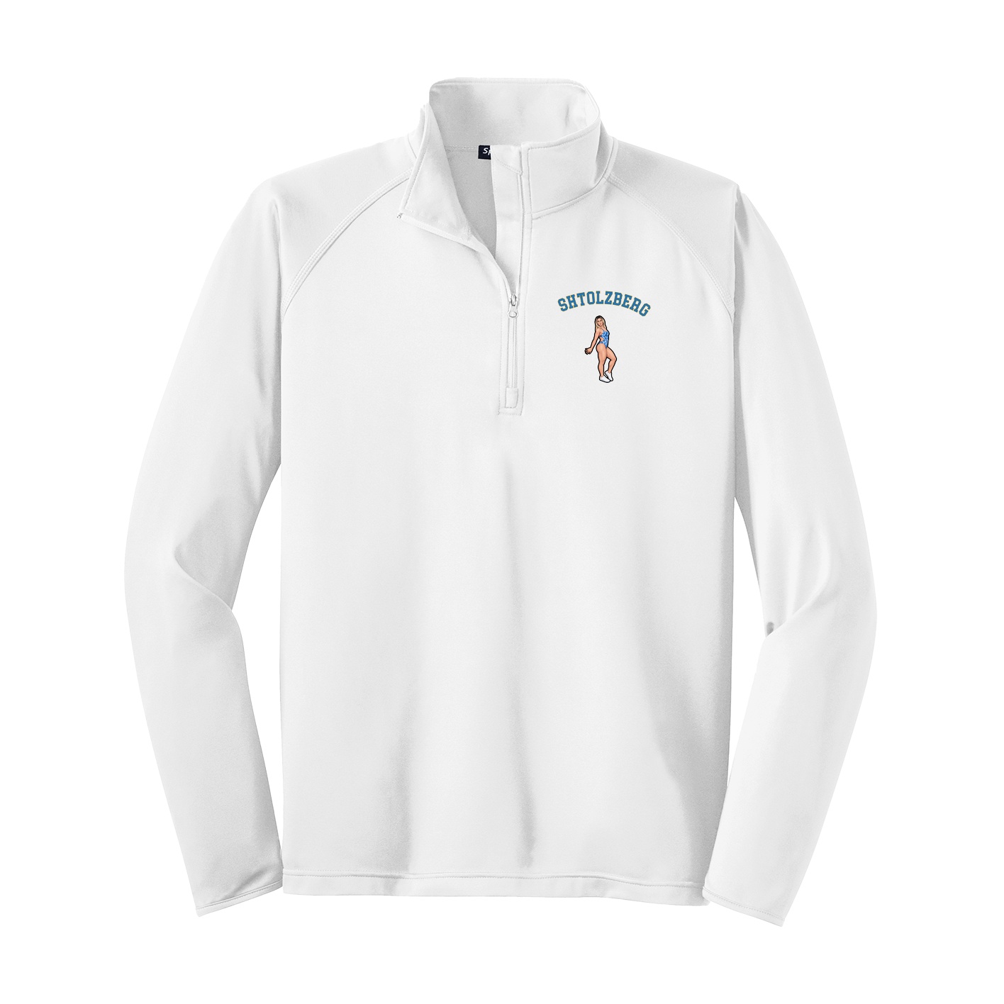 Q-Zip Pullover — Shirsey Arch in White