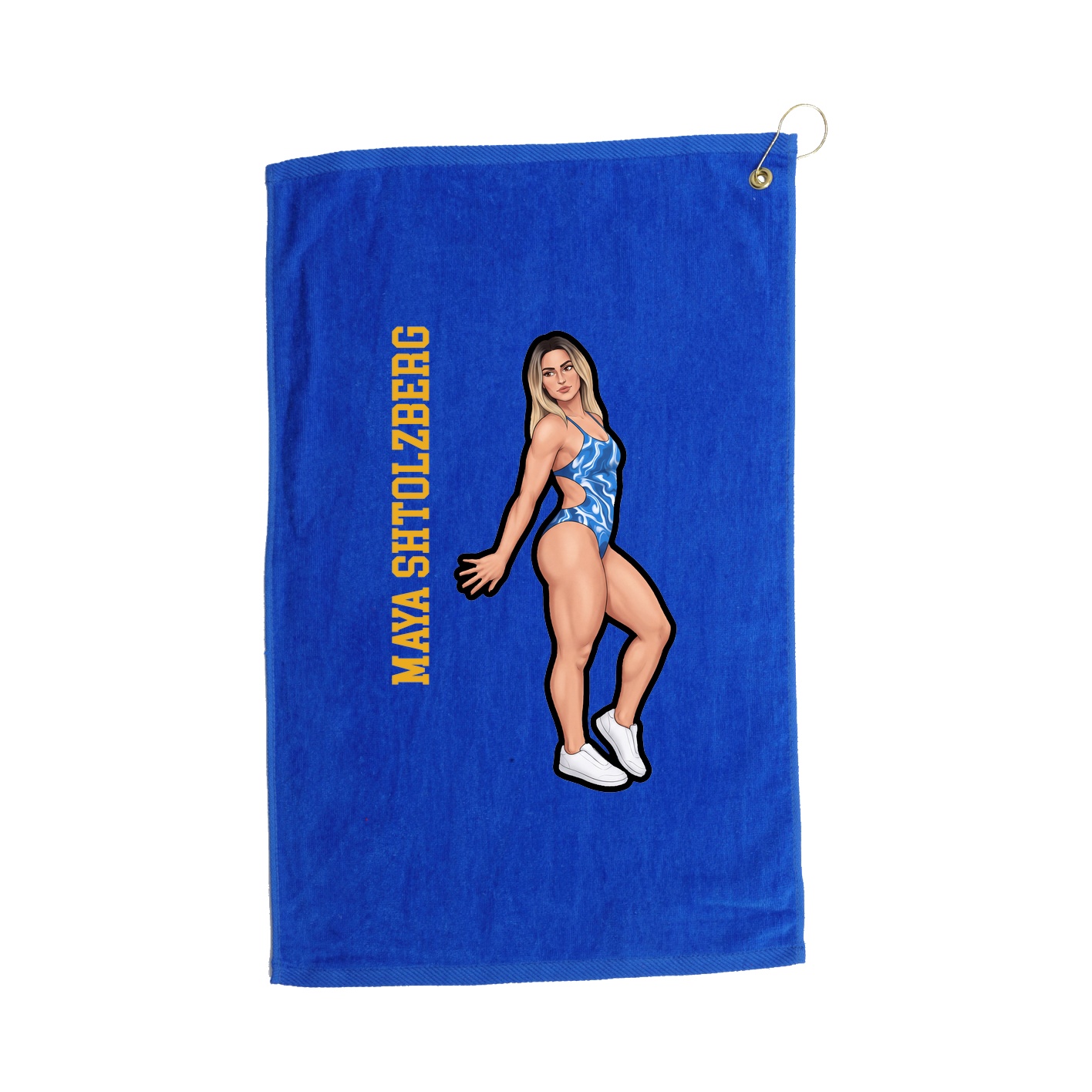 Golf Towel — Name Vertical in Royal