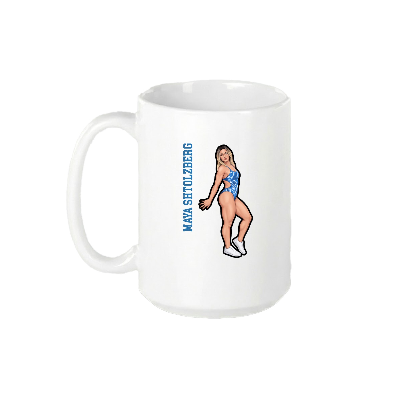 15oz Coffee Mug — Name Vertical in White