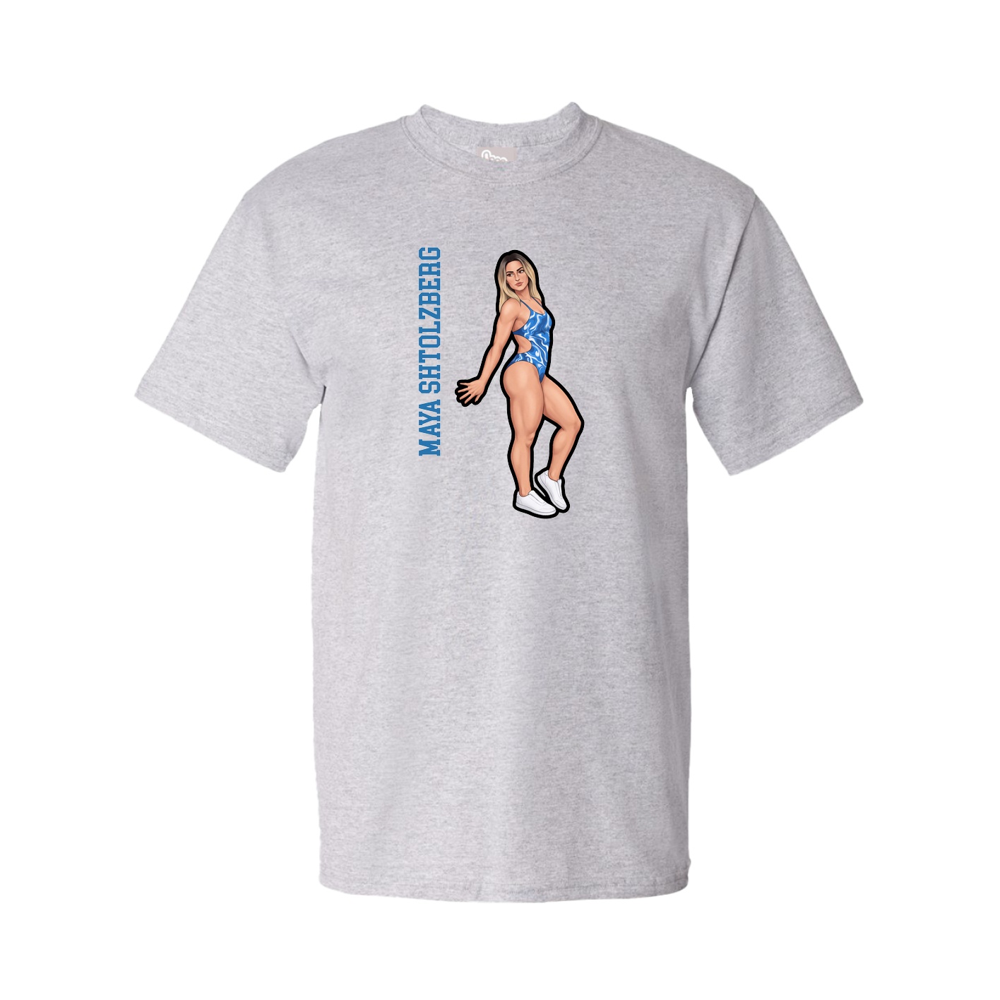 Tee — Name Vertical in Grey