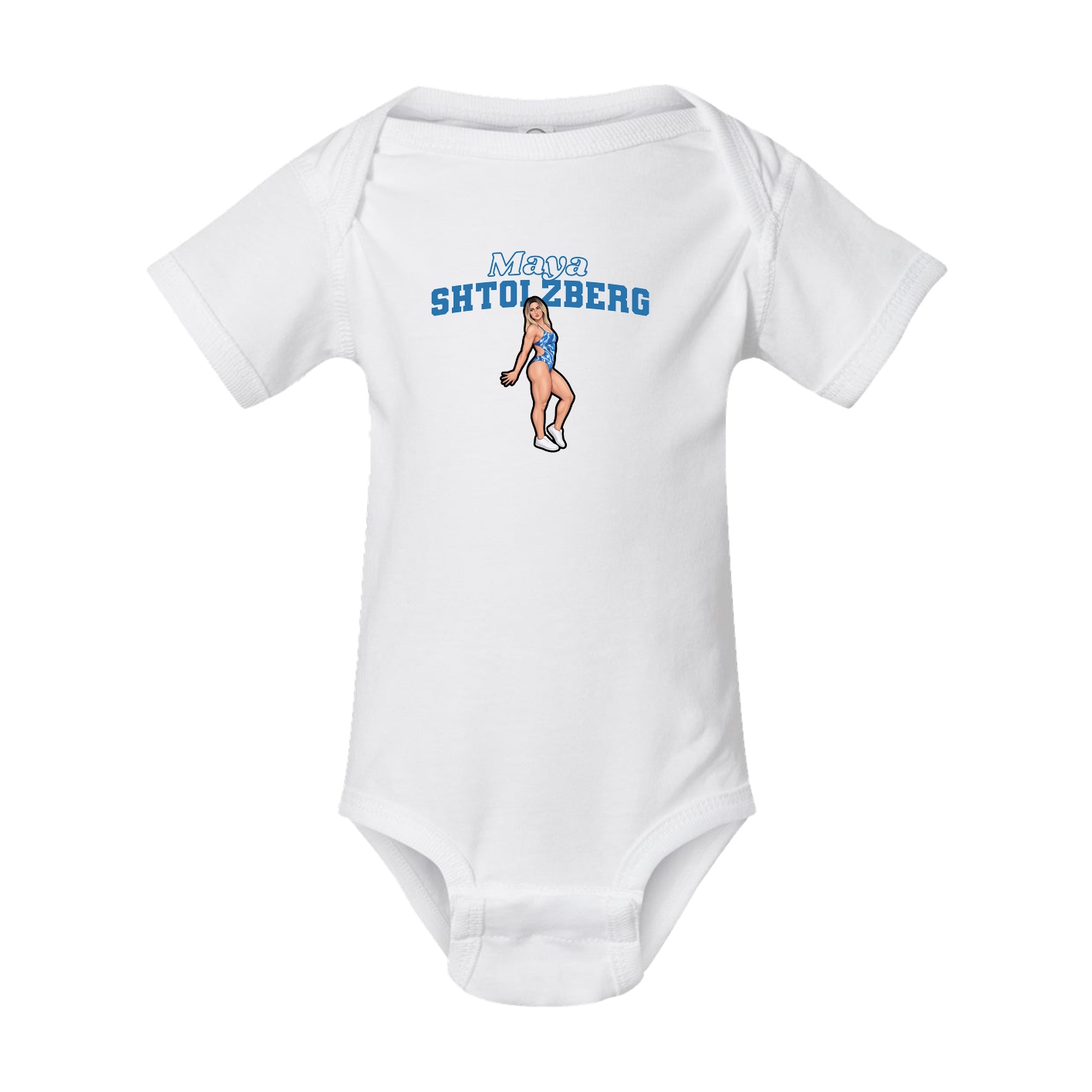 Baby Onesie — Name Arch in White