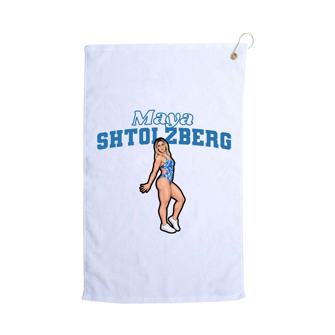 Golf Towel — Name Arch in White