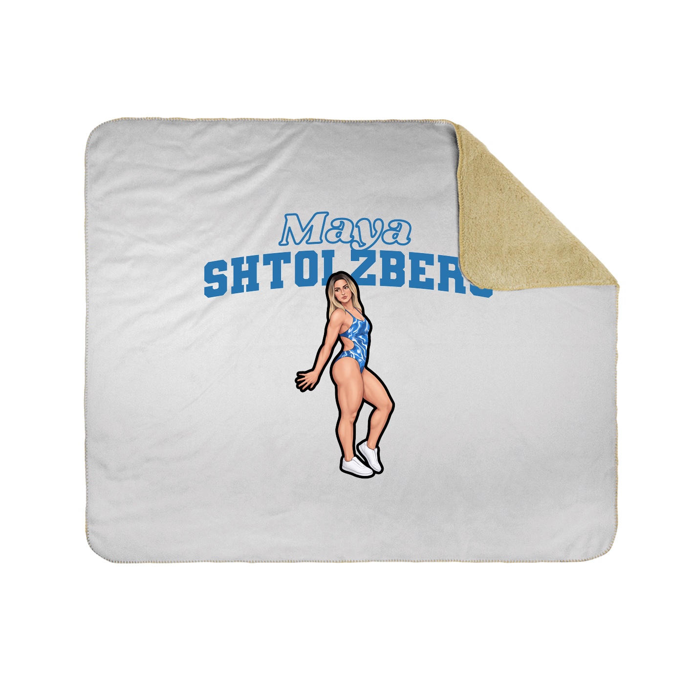 Throw Blanket — Name Arch in White