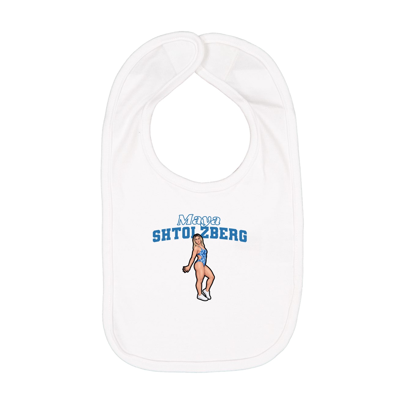 Infant Bib — Name Arch in White