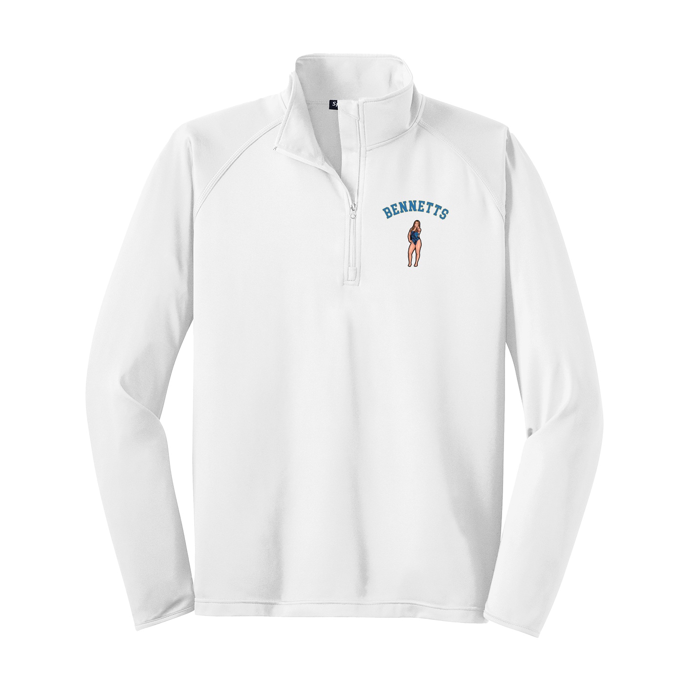 Q-Zip Pullover — Shirsey Arch in White