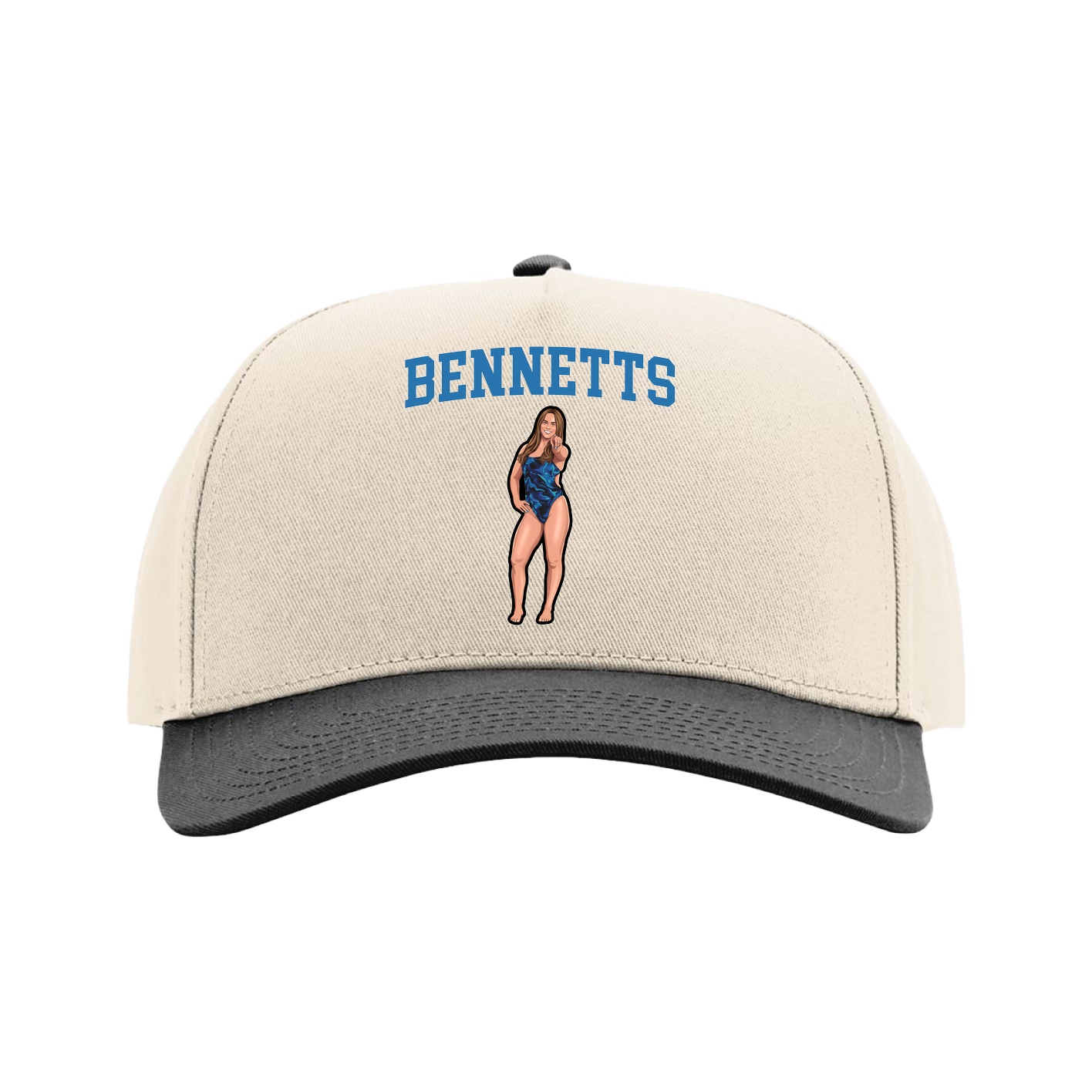 Full Fabric Five-Panel Champ Cap — Shirsey in Cream/Black