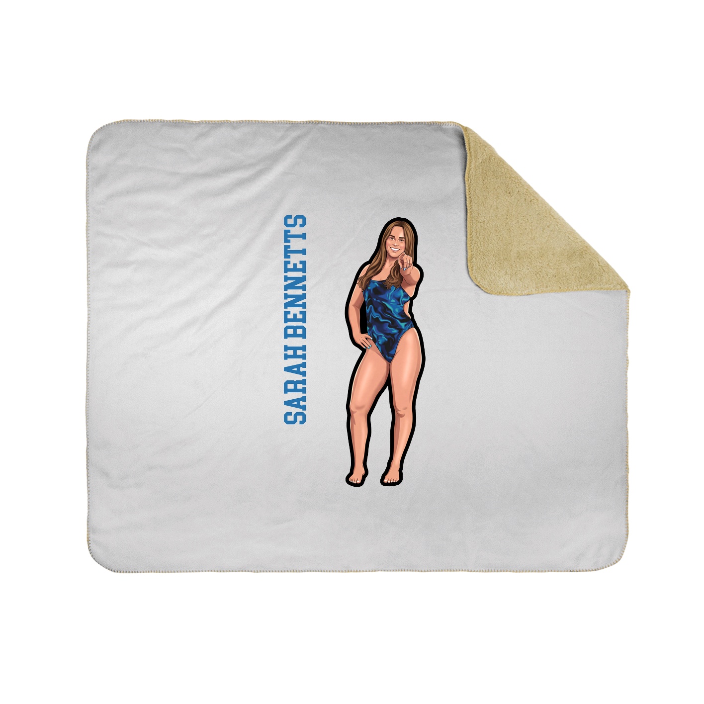 Throw Blanket — Name Vertical in White
