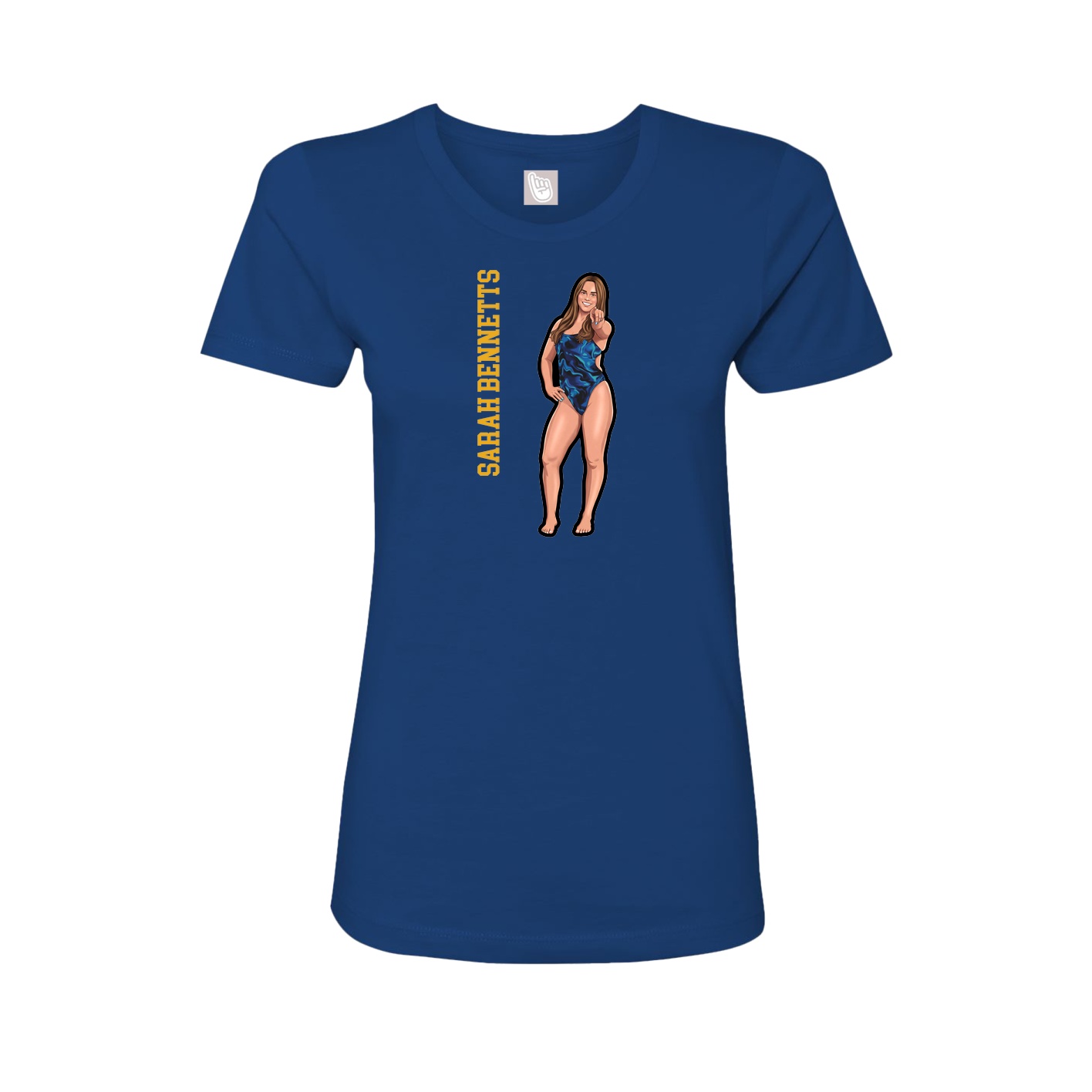 Womens Tee — Name Vertical in Royal