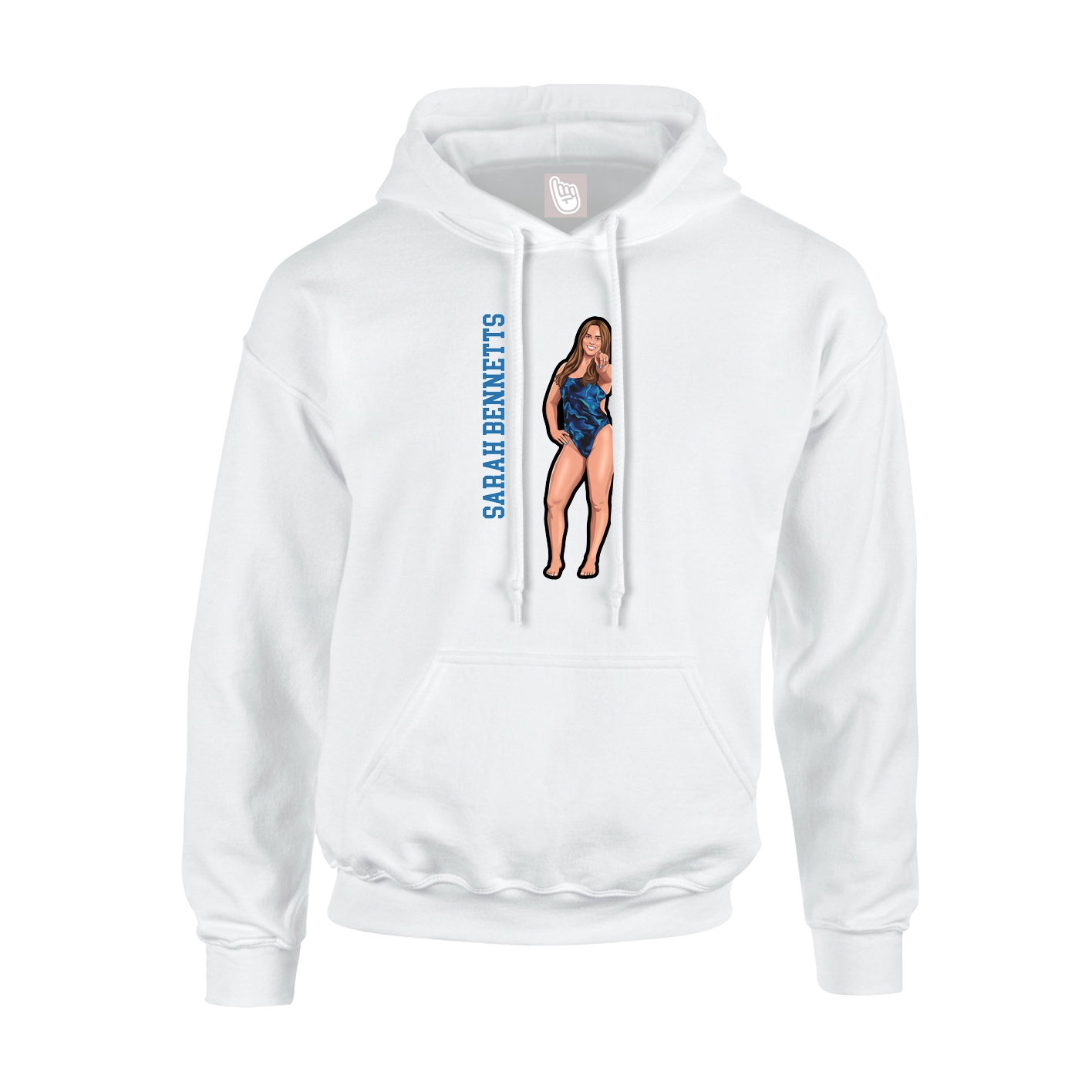 Youth Hoodie — Name Vertical in White