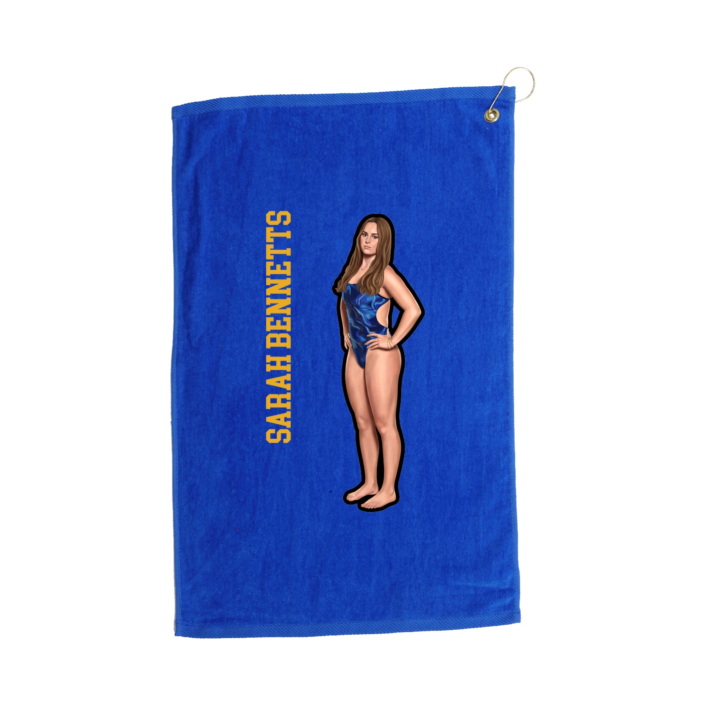 Golf Towel — Name Vertical in Royal