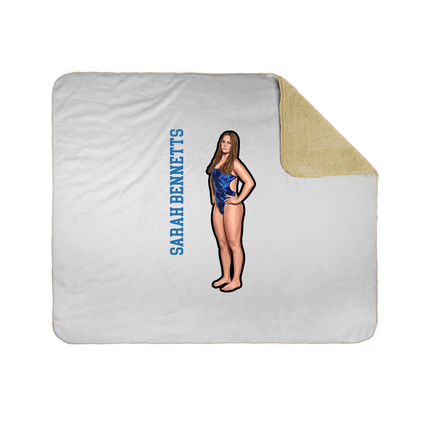 Throw Blanket — Name Vertical in White