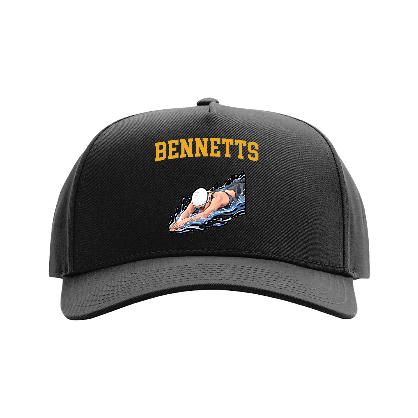 Full Fabric Five-Panel Champ Cap — Shirsey in Black