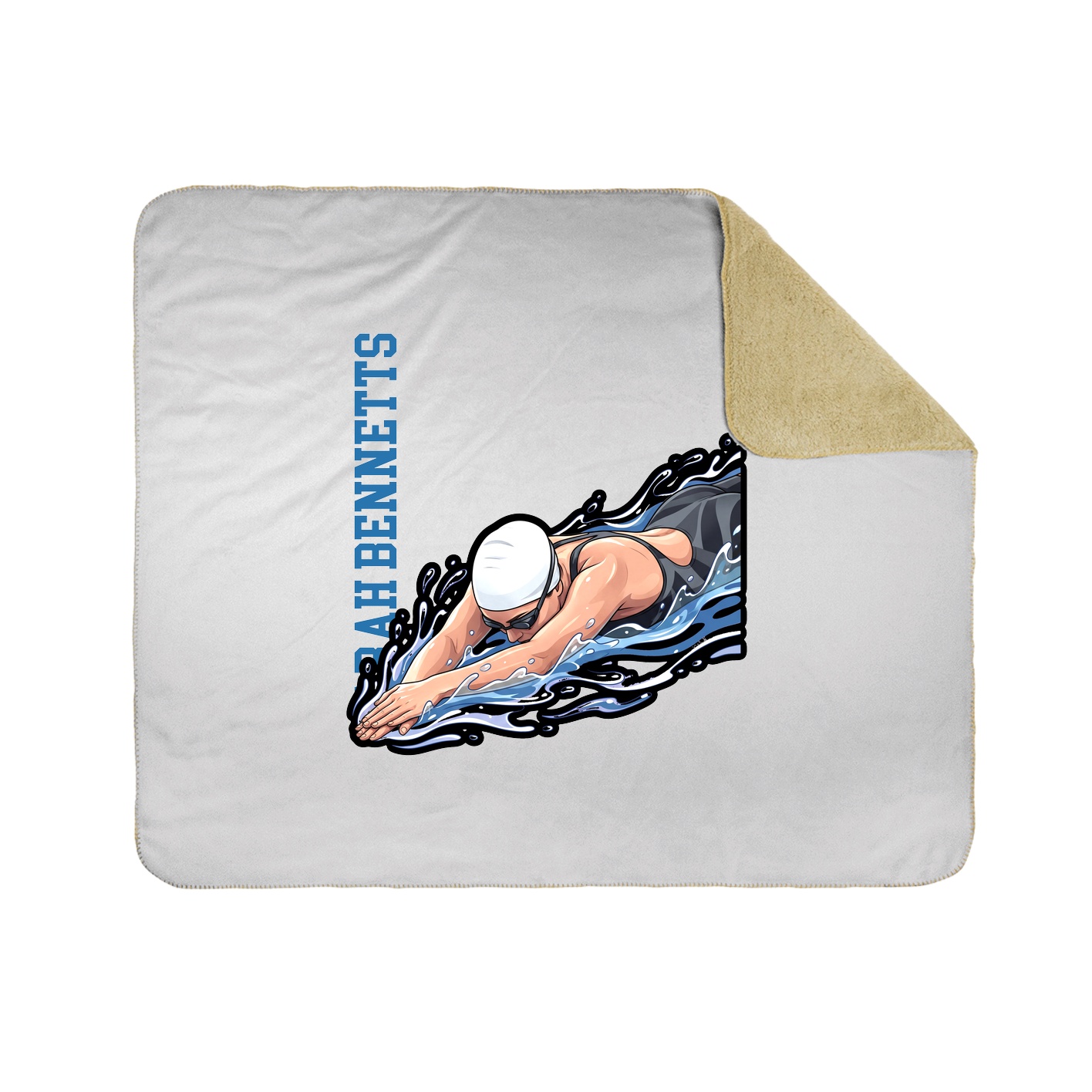 Throw Blanket — Name Vertical in White