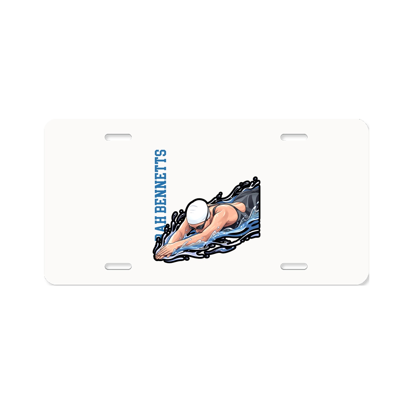 License Plate — Name Vertical in Classic