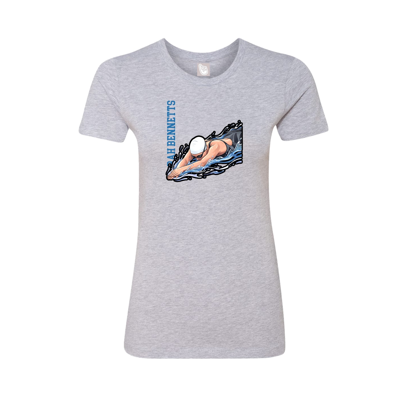 Womens Tee — Name Vertical in Grey