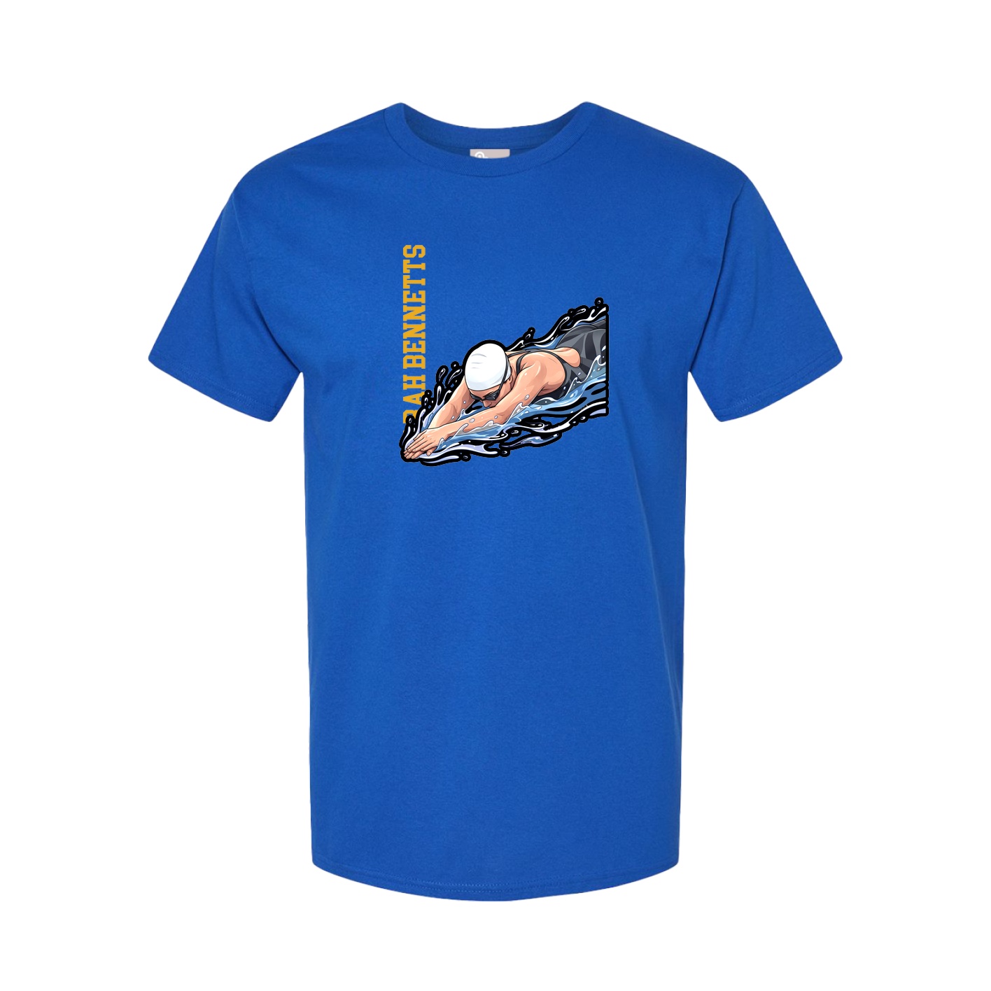 Youth Tee — Name Vertical in Royal