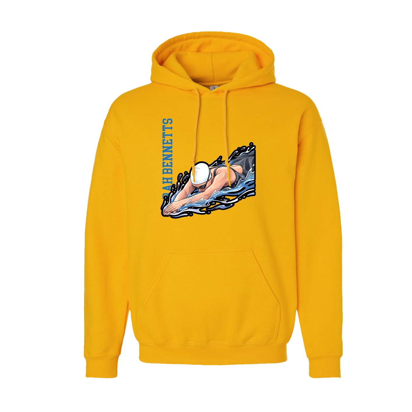 Hoodie — Name Vertical in Gold